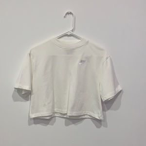 White Nike Cropped Top